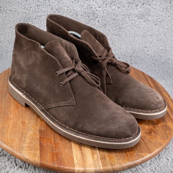Clarks Bushacre 2 Men's Boots 9.5 M Brown Suede Lace Up Ankle Chukka Boots - Picture 1 of 7